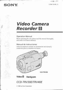 Sony CCD TRV 30 E manual. Camera Instructions.